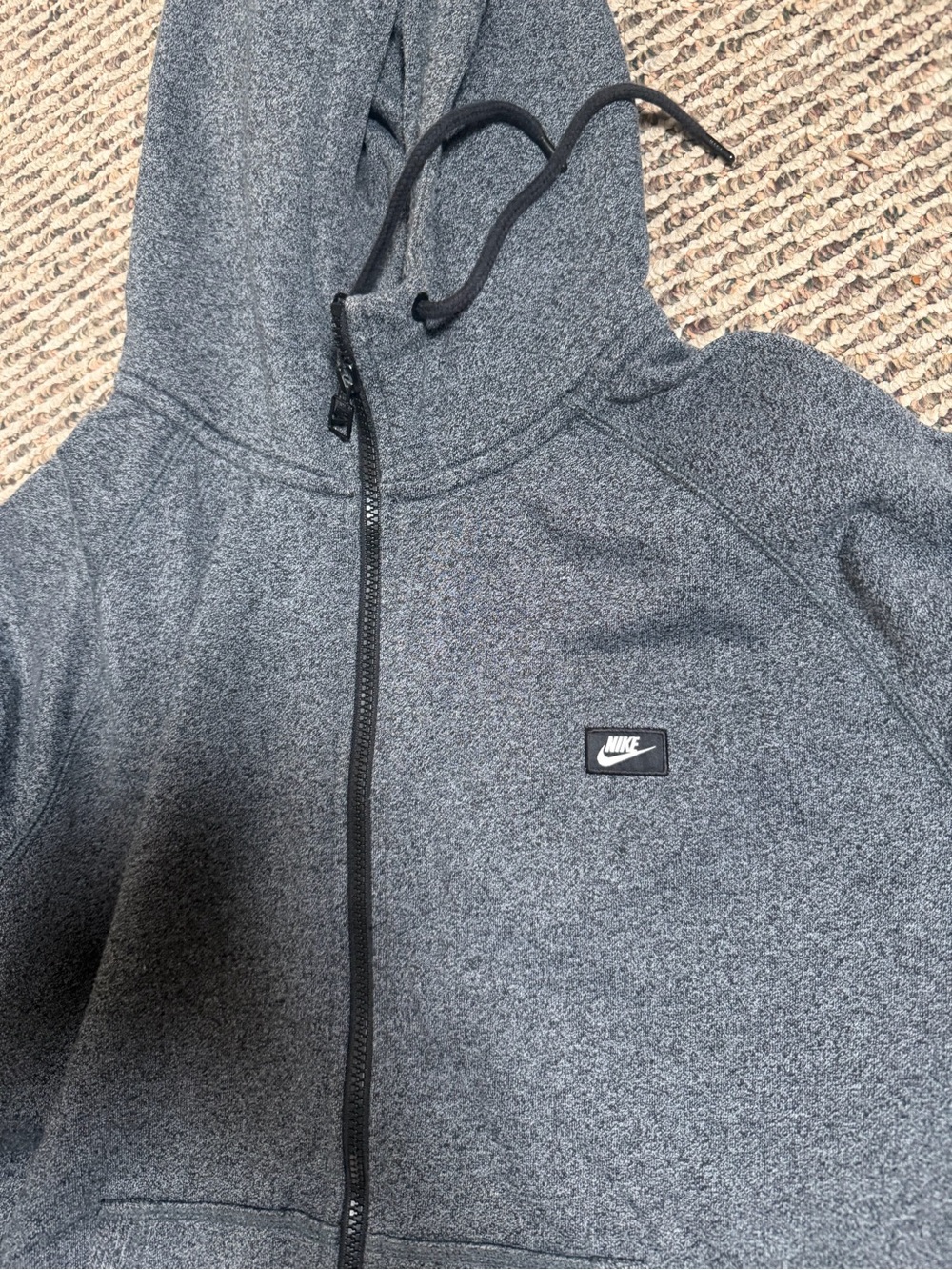 Nike Men's Gray Hooded Full-Zip Sweatshirt